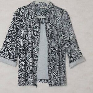 Black & White Zip Shirt Jacket Cato Womens Size XL